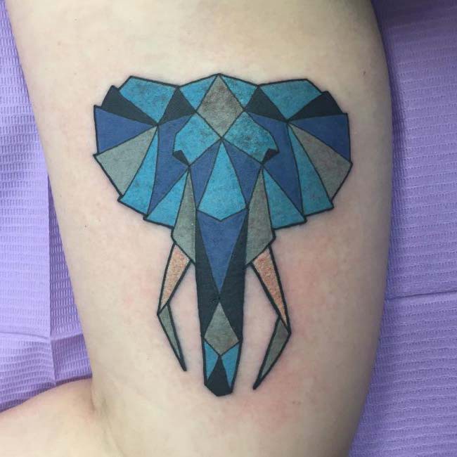 triangle prism art elephant tattoo