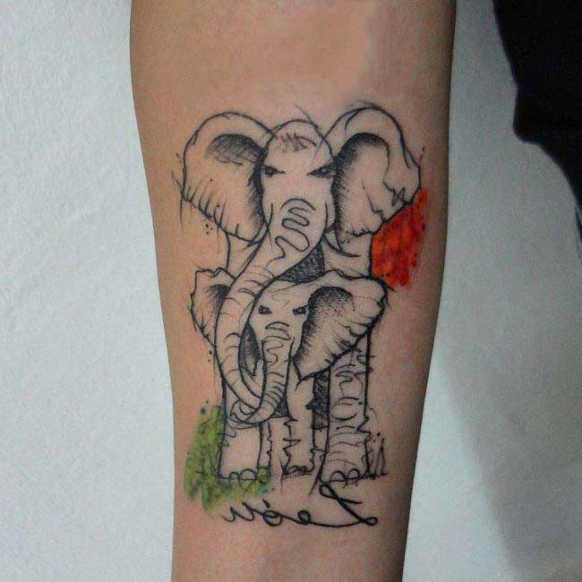 arm tattoo elephant