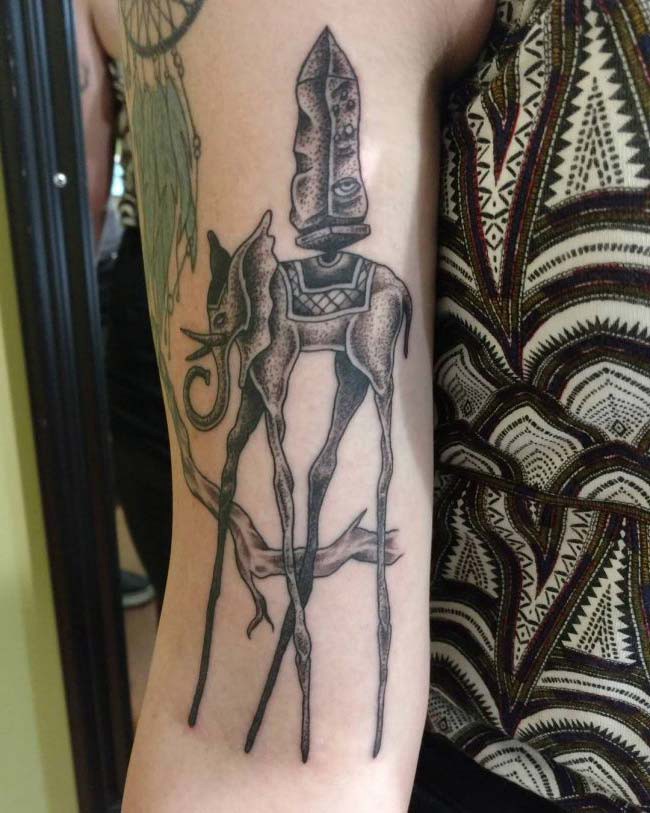 long-legged elephant tattoo
