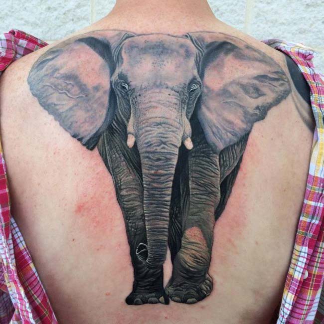 3d elephant portrait tattoo