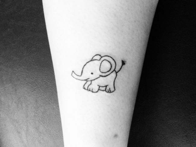 small baby elephant tattoo