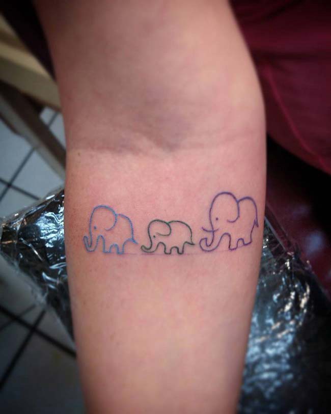 sequential elephant tattoo