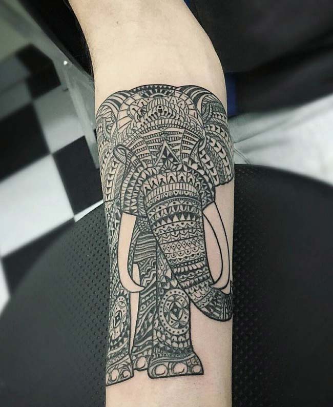 tribal elephant tattoo