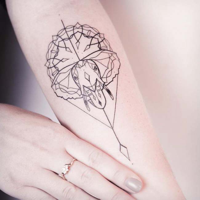 womens wrist elephant tattoo