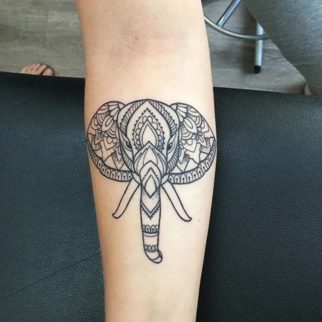 minimal elephant tattoo