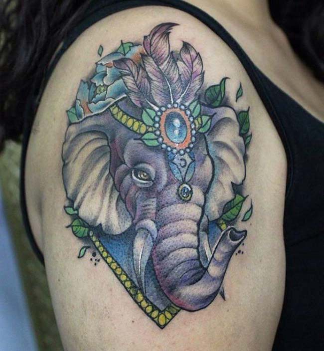 circus elephant tattoo