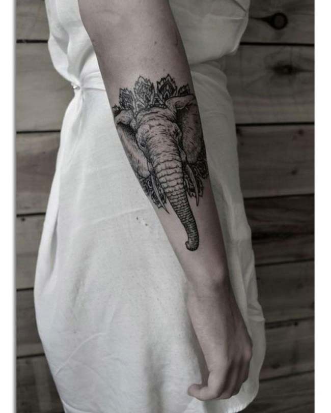 lower arm elephant tattoo