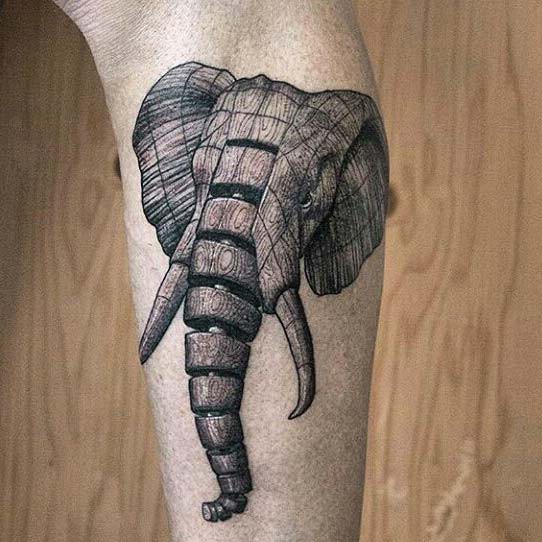 robot elephant tattoo