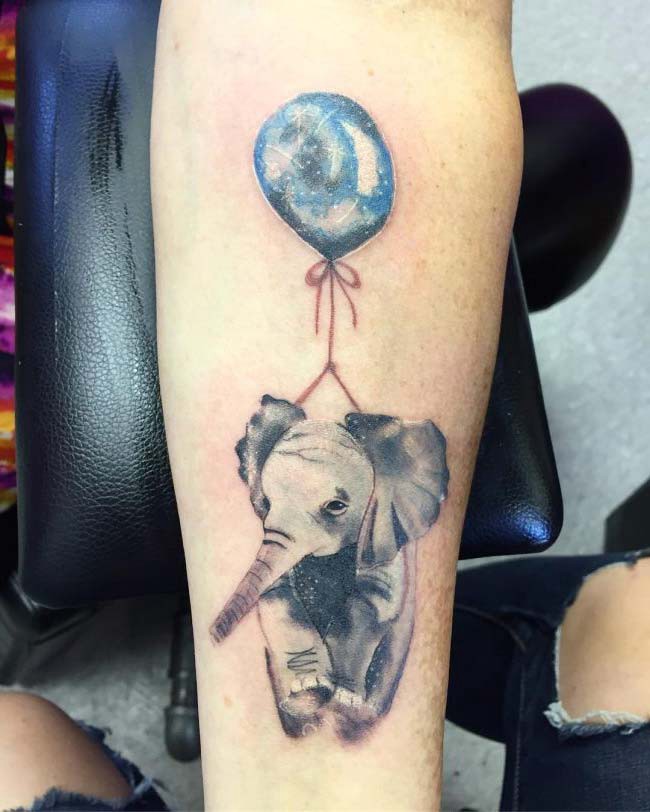 balloon elephant tattoo
