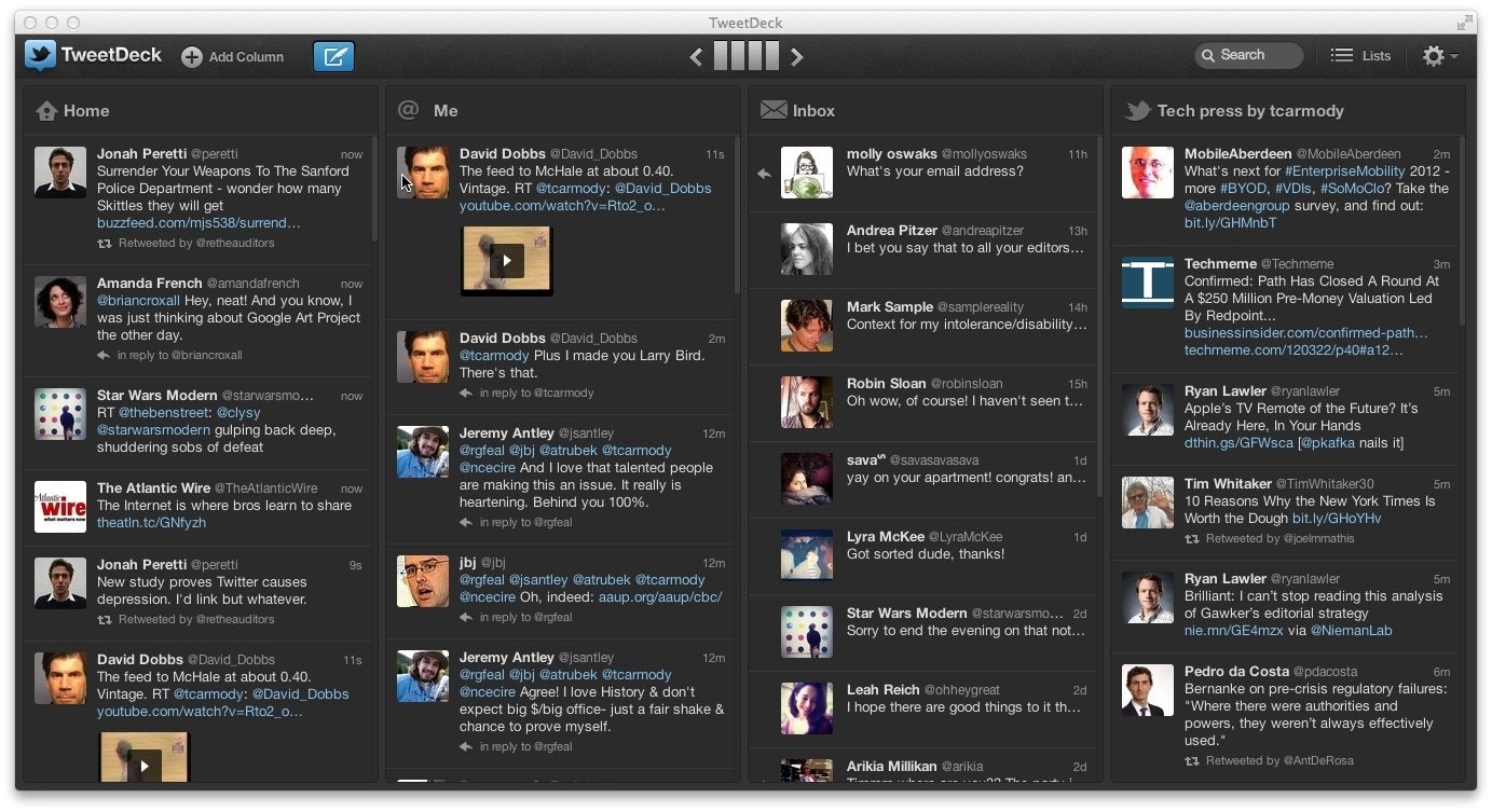 Best Social Apps for Mac 2020. Tweetdeck.