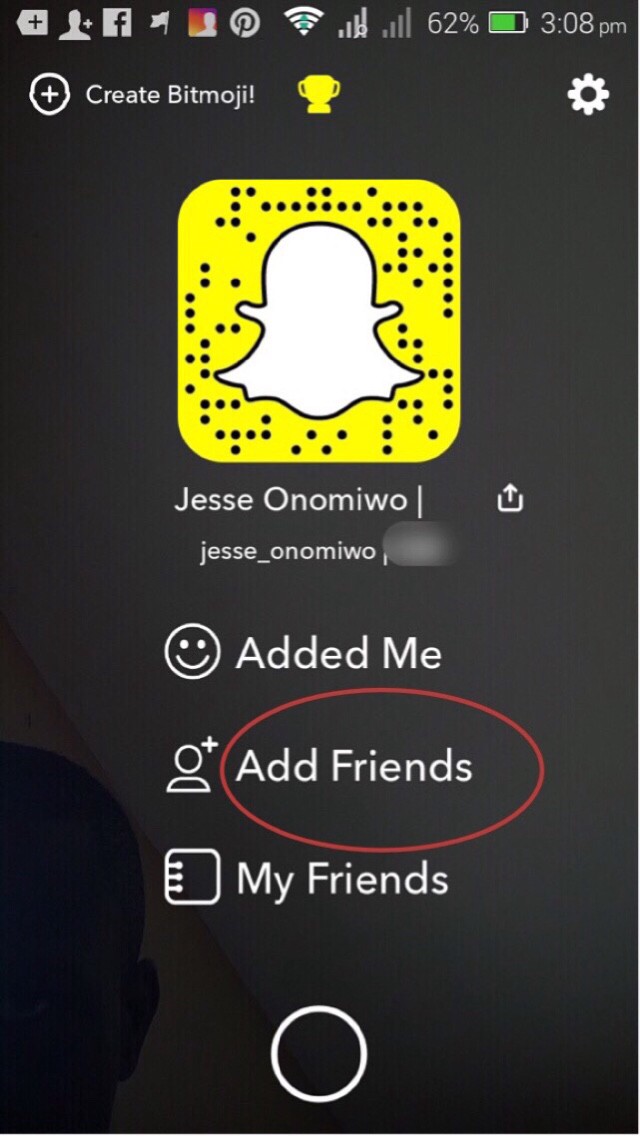 adding friends on Snapchat