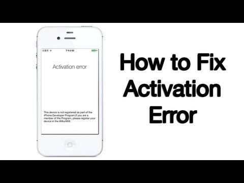 how to fix ipad activation error