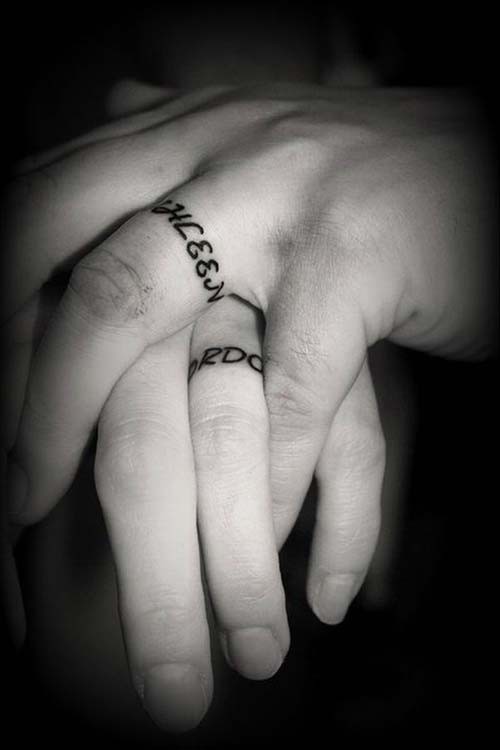 wedding ring name tattoo