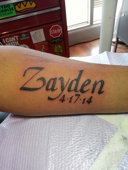 name tattoo with date
