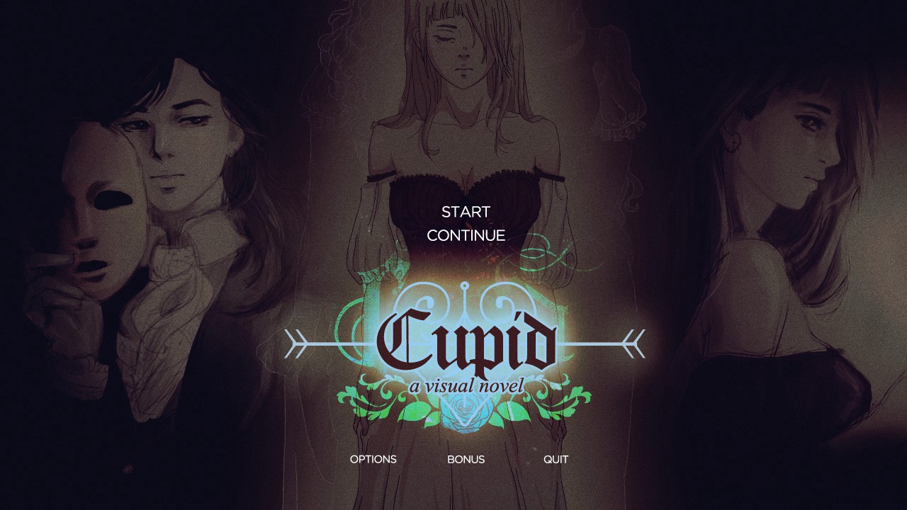 CUPID: A Free To Play Visual Novel Title Screen