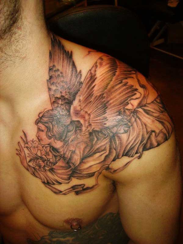 male angel tattoo models