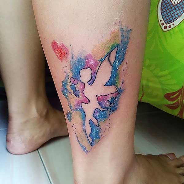 colorful angel fairy tattoo
