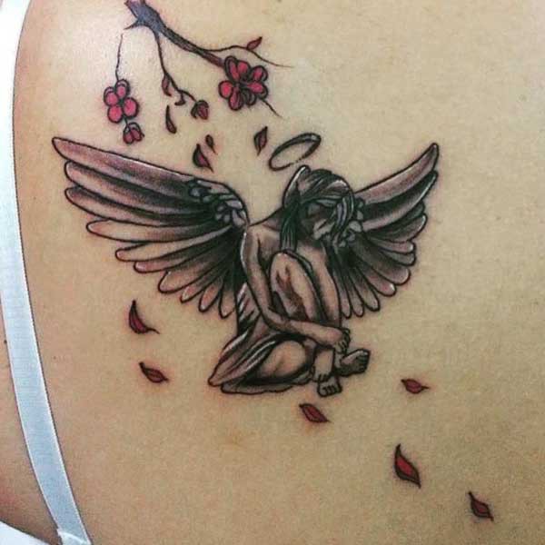 fallen angel tattoo beck shoulder