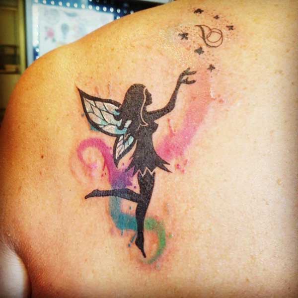 colorful angel tattoo