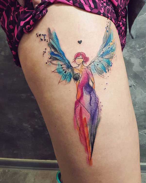 watercolor fairy angel tattoo design tumblr