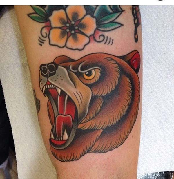 brown bear tattoo