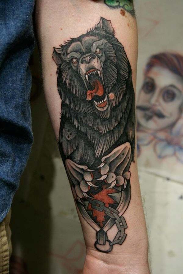 black bear arm tattoo