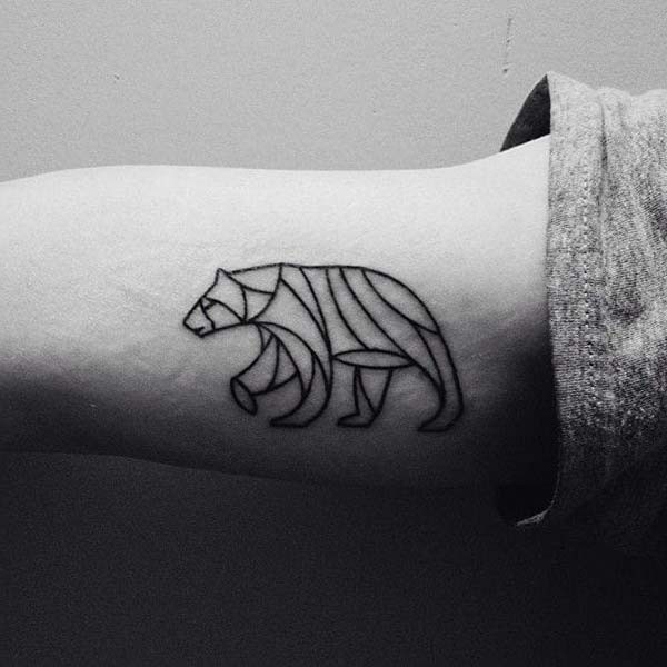 minimal bear tattoo