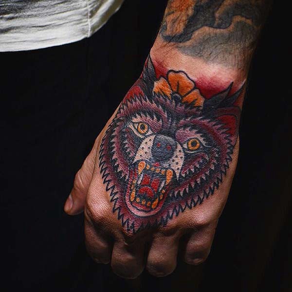 hand tattoo bear hand tattoo bear