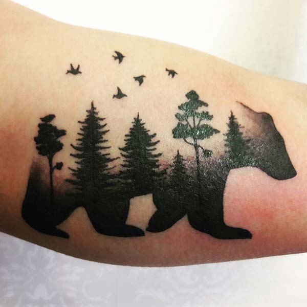 forest bear tattoo
