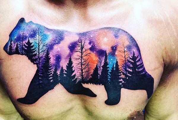 big bear tattoo chest