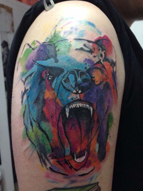 colorful bear tattoo tumblr