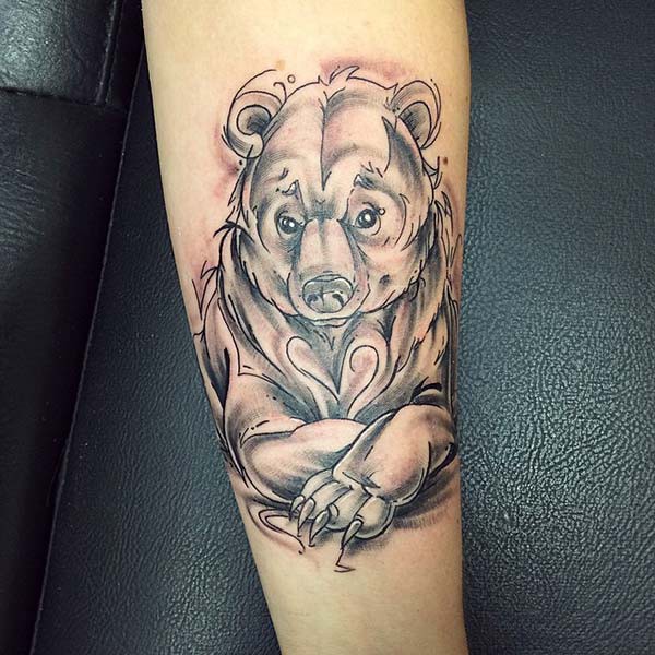 cute bear arm tattoo