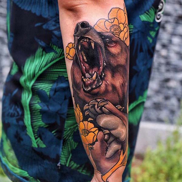 bear tattoo sleeve
