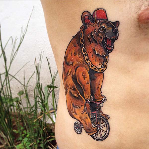 funny bear tattoo