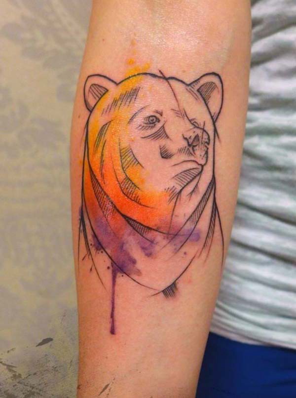 bear drawing tattoo