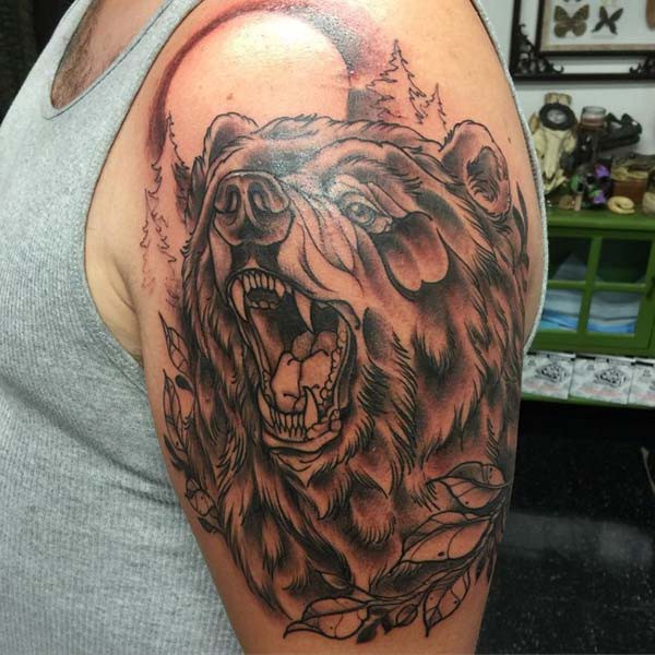 roaring bear tattoo