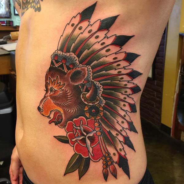 native american bear tattoo