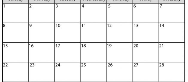Blank September 2019 Calendar Printable