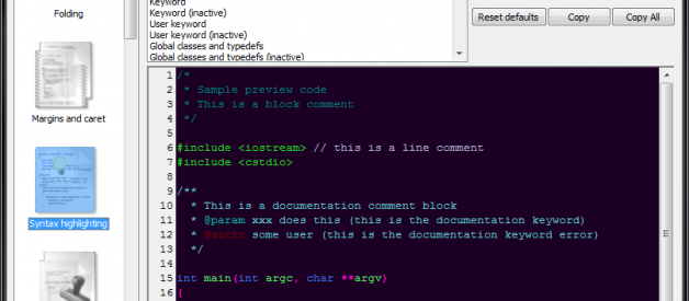 Change Editor Theme for Code::Blocks (Windows/Linux/Mac)