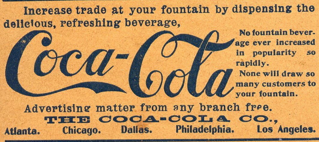 American Druggist 22 Oct 1900 Coca-Cola Ad