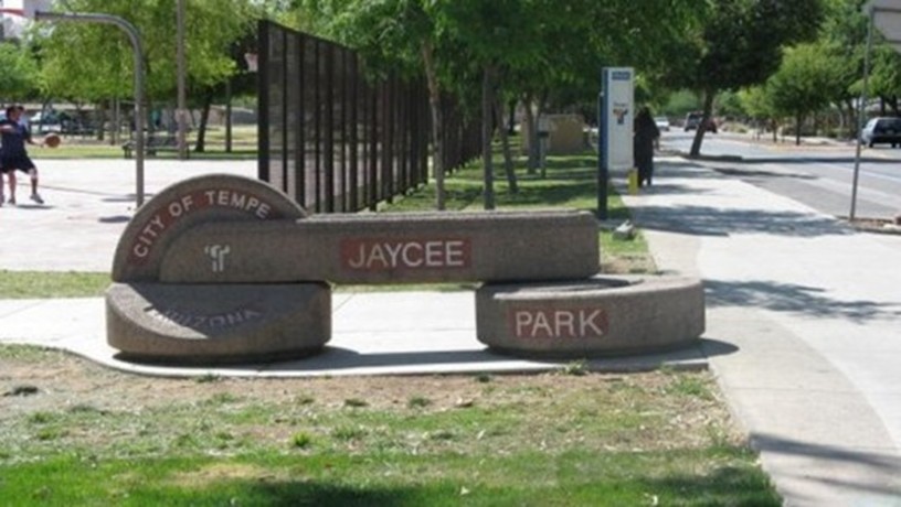 Jaycee Park in Tempe, near where surveillance cameras caught a woman resembling Adrienne Salinas walking.