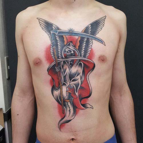 chest grim reaper tattoos grim reaper tattoos