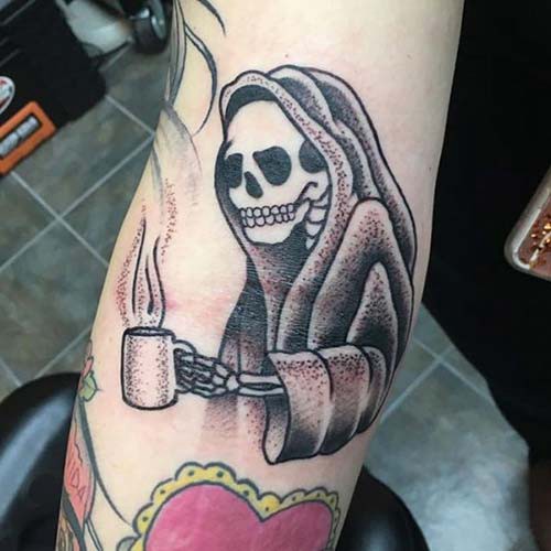 grim reaper tattoos with coffee grim reaper tattoos