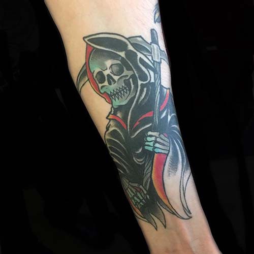 grim reaper tattoos forearm grim reaper tattoos