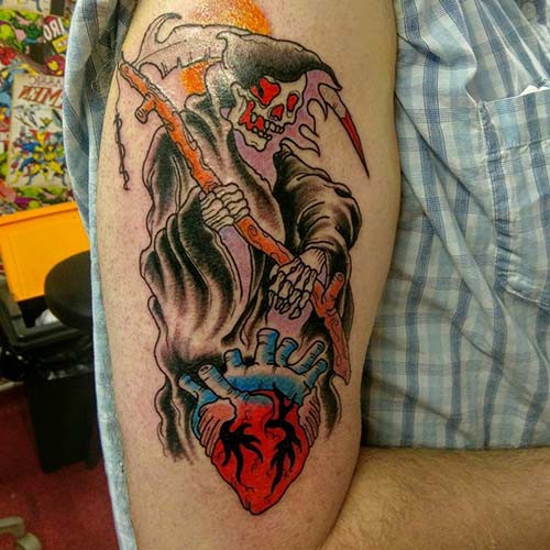 grim reaper tattoos with heart grim reaper tattoos