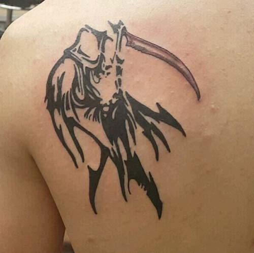 grim reaper tattoos shoulder back grim reaper tattoos
