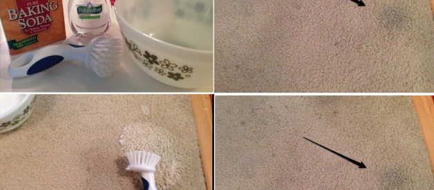 How to remove really old carpet stains with baking soda and vinegar?