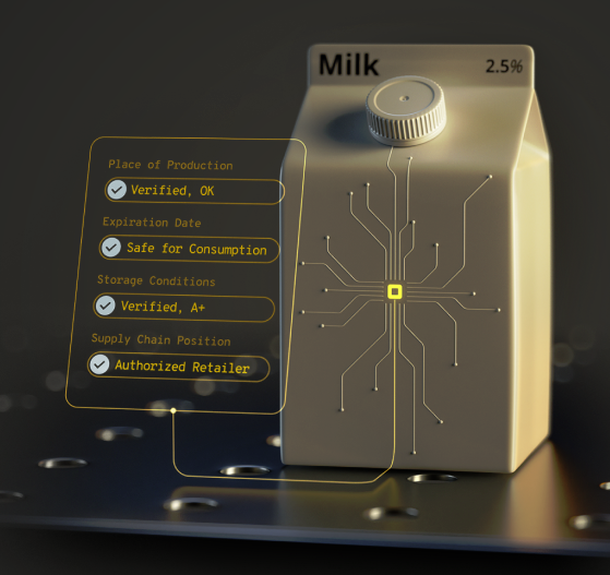 milk pack with iot nfc chip