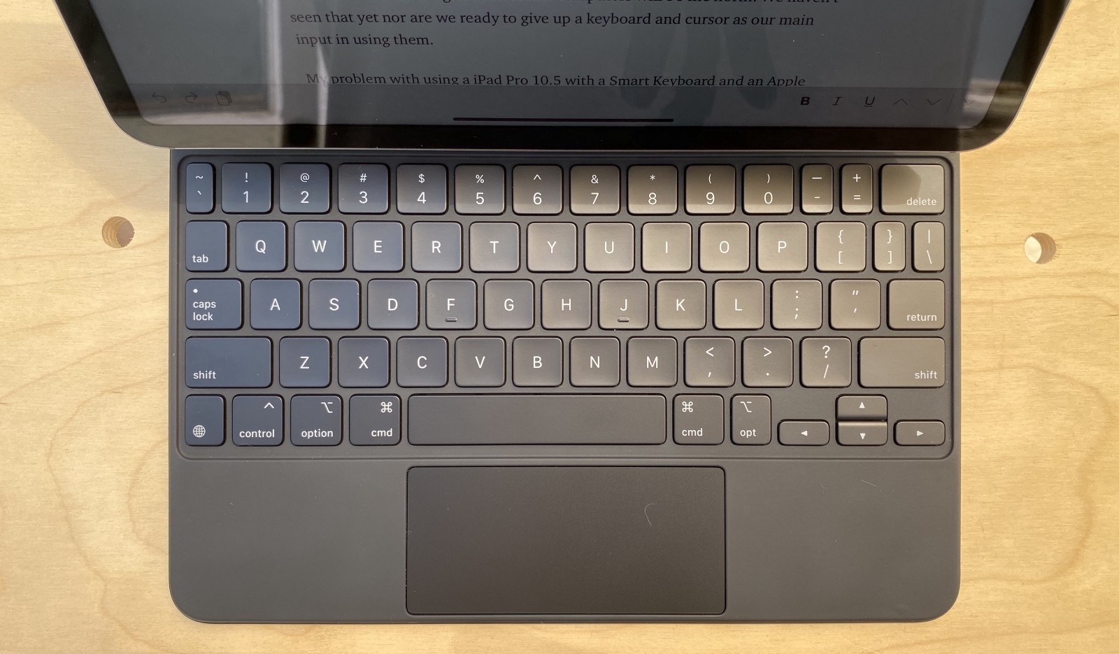 Top view of the Magic Keyboard for the iPad Pro 11-inch