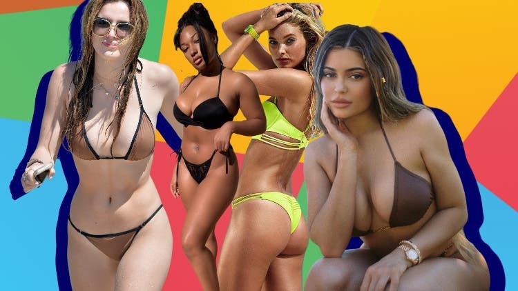 Celebrities Get Wet And Wild In Neon Bikinis